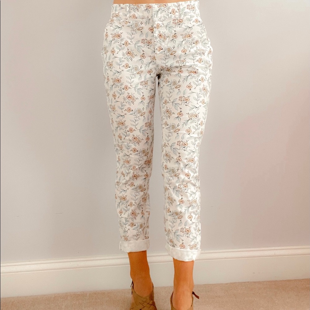 LOFT floral chinos
